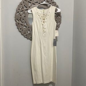 Ivory dress with gold details